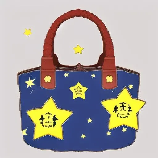 bag, <lora:bb2:1>,caizi baobao, simple background, star \(symbol\),