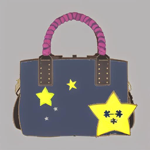 bag, <lora:bb2:1>,caizi baobao, simple background, star \(symbol\),