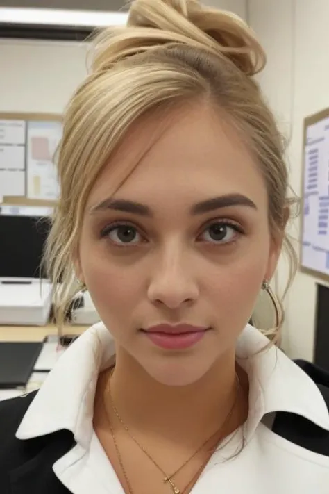 close up headshot, Masterpiece, best quality, ((crowded office)), at a ((office)), (*office* crowded with people:1.3), BREAK
1girl, cleavage, (large breasts), 4k, beautiful,  looking at viewer,  BREAK
business suit with (no undershirt), pencil skirt, ((black pantyhose)), suit coat, BREAK
makeup, earrings, pale skin, fair skin, white skin, BREAK
<lora:ABT:1>
