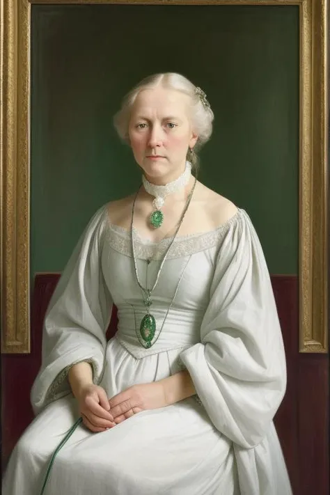 Portrait of a exquisite Stubborn Finnish woman with pearlescent skin and white hair by Gerhard Munthe, National Gallery of Art Highlights. , 32k resolution, 12k resolution, Volumetric Lighting, Ambient Lighting , Tea green Color Scheme