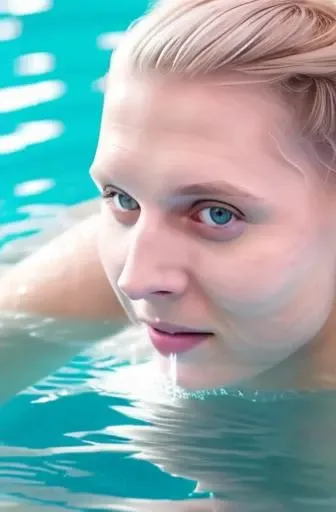 a photograph of aurora_face in a pool, 1girl, 20years old, wearing a white dress semi transparent, 4k, realistic, full body shot <lora:arurora_aknes:0.85>