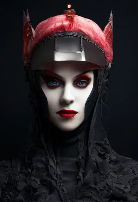 Surrealist photo portrait of an evil mysterious princess Peach.