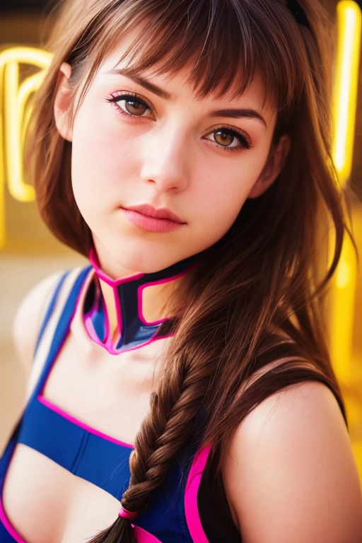 (ultra photorealistic:1.3), extremely high quality high detail RAW color photo, in locations,highly detailed symmetrical attractive face, angular simmetrical face,perfect skin, skin pores, dreamy black eyes,reddish-brown plaits hairs, (neon genesis evangelion cosplayer:1.2), soft focus, (film grain, vivid colors, film emulation, kodak gold portra 100, 35mm, canon50 f1.2), Lens Flare, Golden Hour, HD, Cinematic, Beautiful Dynamic Lighting,shy,elegent,cute,lust,cool pose, ,viewing at camera,