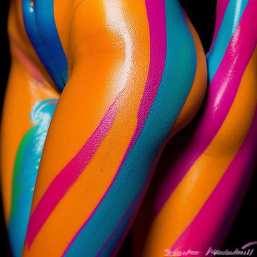 Fashion Photo taken on a Canon EOS 5D Mark IV of a woman with ((full body sexy psychedelic artistic body paint and tattoo)) by a famous fashion photographer ,Hasselblad Award Winner, Soft Diffuse Lighting, (((realistic photograph))), (rendered eyes) (naughty look)
