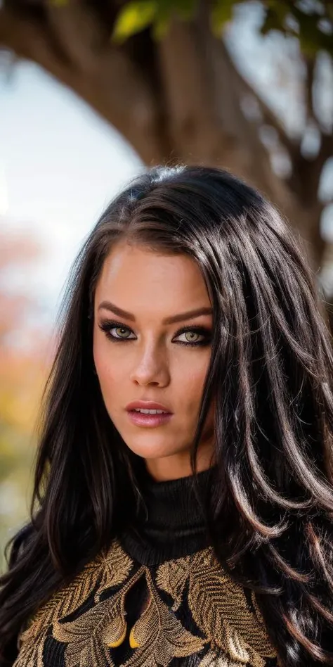 portrait of peta_jensen,
((best quality)), ((masterpiece)), ((hyper-realistic)), (ultra-detailed), photo, high quality,
black knitted sweater,
black pants,
belt,
opened body color coat,
walking pose,
makeup, mascara,
beautiful tree with red and yellow leaves, intricate detail, sunny weather, natural lighting,
outdoor, autumn park, warm colors,
(bokeh),(detailed), (intricate), (cinematic lighting), (sharp focus on eyes), (skin texture:1.2),
(highly detailed face, realistic skin texture),
fujifilm xt3, natural skin texture, by holly randall,
<lora:peta_jensen:0.9>, <lora:add_detail:0.4>, <lora:more_details:0.5>,