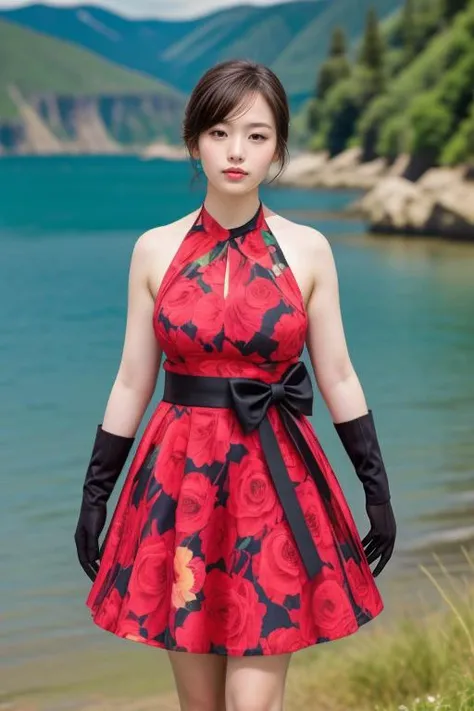 1woman, realistic, masterpiece, full body shot, scenic view
waist bow dress, elbow gloves, halter dress, floral print
<lora:Halter_Dress_By_Stable_Yogi:1>