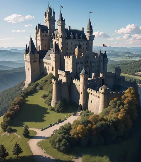 epic realistic, Middle Ages, castle, rutkowski, rim light, maximum details