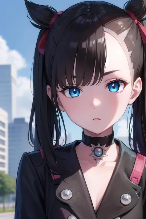pokemonmarnie, <lora:pokemonmarnie-lora-nochekaiser:1>,
pokemonmarnie, aqua eyes, asymmetrical bangs, asymmetrical hair, black hair, hair ribbon, long hair, red ribbon, ribbon, twintails, (small breasts:1.2),
BREAK backpack, bag, black choker, black jacket, choker, dress, earrings, jacket, jewelry, long sleeves, open clothes, pink bag, pink dress,
BREAK looking at viewer, full body, upper body,
BREAK outdoors, city, sky,
BREAK <lyco:GoodHands-beta2:1>, (masterpiece:1.2), best quality, high resolution, unity 8k wallpaper, (illustration:0.8), (beautiful detailed eyes:1.6), extremely detailed face, perfect lighting, extremely detailed CG, (perfect hands, perfect anatomy),