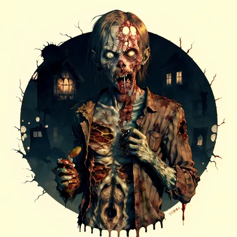 <lora:rottingZombies:.9> rotungwoka person eating a tasty looking hamburger