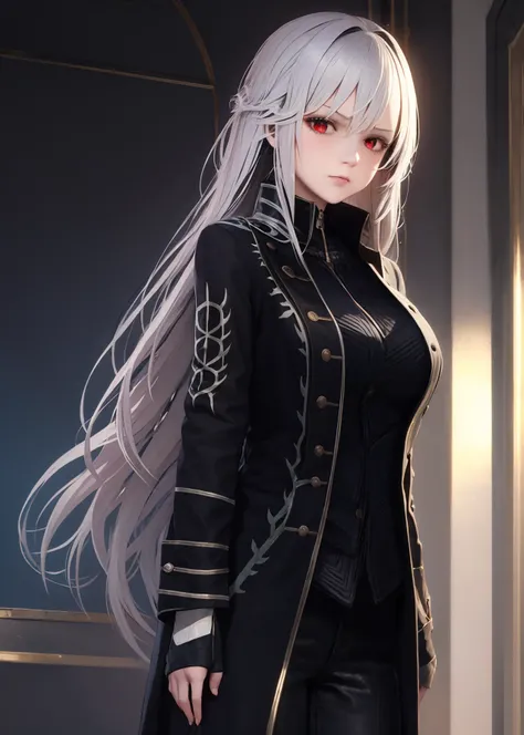 1girl,long hair,red eyes,solo, upper body,