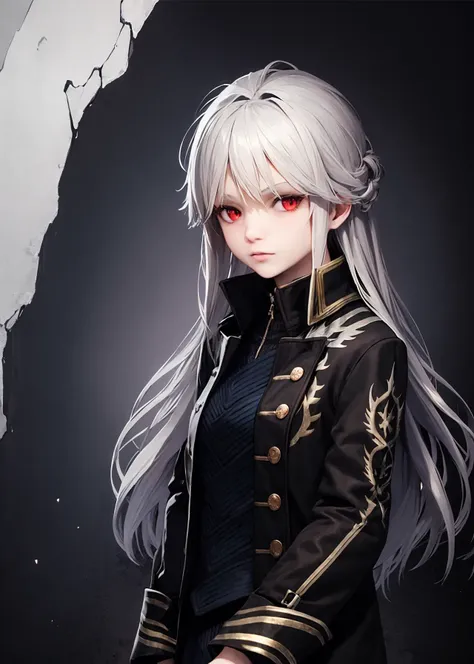 1girl,long hair,red eyes,solo, upper body,