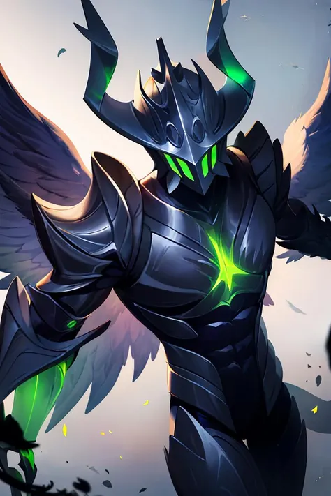 ((masterpiece,best quality)), absurdres,
<lora:Argus_ML:0.8>, Argus_ML, helmet, green glow,
solo, smiling, looking at viewer, cowboy shot,
night sky in background, cinematic composition, dynamic pose,