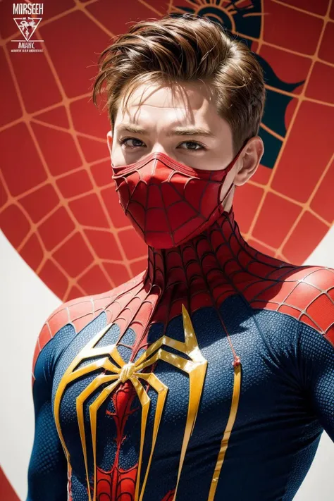 (masterpiece,top quality,best quality,official art,beautiful and aesthetic:1.2),((1 boy:1.4)),extreme detailed,(joshua middleton comic cover art:1.1),(Action painting:1.2),(concretism:1.2),theater dance scene,(hypermaximalistic:1.5),colorful,highest detailed,<lora:add_detail:0.75>,(Action painting on body and face:1.2),(18 years old young boy),splash art, ((spiderman)),spiderman suit in red,hi-tech version,man focus, (muscular:1.35), spiderman mask,