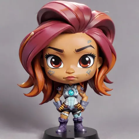 Starfire, chibi borderlands pixar funko style portrait