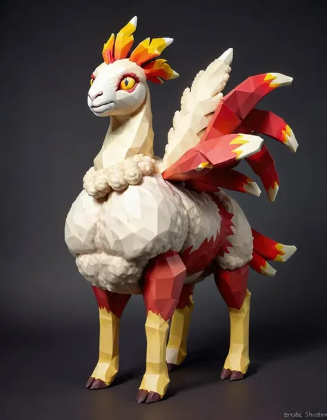 low-poly version of
a sheep Moltres hybrid
from stardew valley,
by Brooke Shaden and Hiroshi Sugimoto