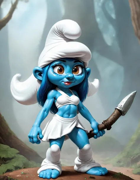 digital art of an arcen style smurf