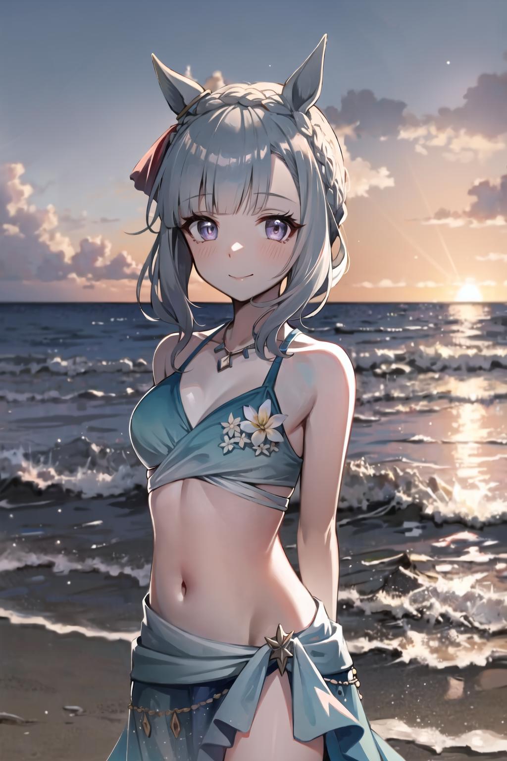 サイレンススズカの水着 Emerald on the waves from Silence Suzuka Umamusume emerald_on_the_waves