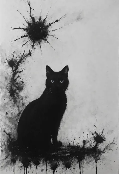 King poetical dingbat, hip cat science, Theoretical ink splat, scope that, <lora:SDXLFaeTastic2400:0.4>, LED Lighting, <lora:Desolation:0.7>, <lora:bl4ckl1ghtxl:0.7> bl4ckl1ghtxl