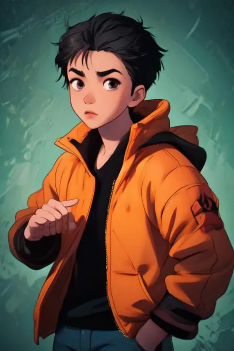 (masterpiece:1.21),(illustration:1.1),best quality,delicate details,refined rendering,Anime style,extremely detailed CG unity 8k wallpaper,toon style,(Guido Daniele:1.21),(masterpiece:1.21),(illustration:1.1),best quality,delicate details,refined rendering,Anime style,(Guido Daniele:1.21),comic,(Japan Anime style:1.21),(Menga style:1.21),(Toon style:1.33),(1boy:1.45),male focus,(solo:1.33),Asian Slim male,slim,thin,adult,handsome face,real skin texture,well-proportioned hands,think eyebrow,Eyeball,dramatic angle,Slicked Back Haircut,black eyes,solid eyes,thick eyebrows,Down Jackets,Jeans,