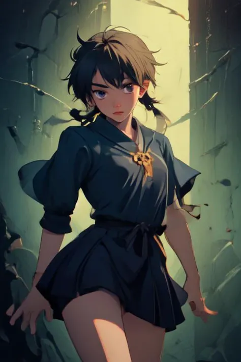 (masterpiece:1.21),(illustration:1.1),best quality,delicate details,refined rendering,Anime style,extremely detailed CG unity 8k wallpaper,toon style,(Guido Daniele:1.21),(masterpiece:1.21),(illustration:1.1),best quality,delicate details,refined rendering,Anime style,(Guido Daniele:1.21),comic,(Japan Anime style:1.21),(Menga style:1.21),(Toon style:1.33),(1boy:1.45),male focus,(solo:1.33),Asian Slim male,slim,thin,adult,handsome face,real skin texture,well-proportioned hands,think eyebrow,Eyeball,dramatic angle,Bro Flow,black eyes,solid eyes,thick eyebrows,summer dress,leather skirt,