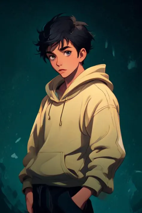 (masterpiece:1.21),(illustration:1.1),best quality,delicate details,refined rendering,Anime style,extremely detailed CG unity 8k wallpaper,toon style,(Guido Daniele:1.21),(masterpiece:1.21),(illustration:1.1),best quality,delicate details,refined rendering,Anime style,(Guido Daniele:1.21),comic,(Japan Anime style:1.21),(Menga style:1.21),(Toon style:1.33),(1boy:1.45),male focus,(solo:1.33),Asian Slim male,slim,thin,adult,handsome face,real skin texture,well-proportioned hands,think eyebrow,Eyeball,dramatic angle,Pompadour Haircut,black eyes,solid eyes,thick eyebrows,hoodie,Joggers,