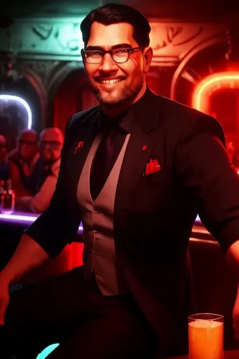 Jimmie as a ultra facist in a dark corner of a german bar, grinning <lora:last:1.0> <lora:arcane_offset:1> arcane style animated, two tone lighting, fancy, animated, digital art