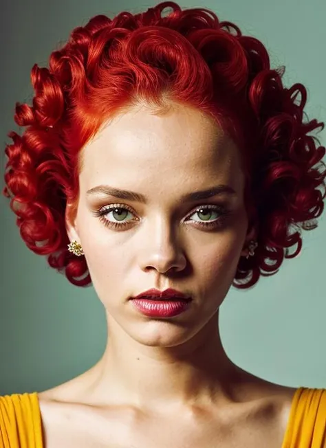 close up portrait of sks woman , by Flora Borsi, style by Flora Borsi, bold, bright colours, ((Flora Borsi)), by Tim Walker, <lora:lora-small-rihanna-v1:1>