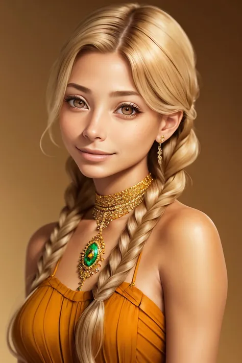 (bio art style, organic, cellular, microscopic, detailed:1.15), <lora:sd15_FranceskaFournier_v2:.9> FranceskaFournier glamour photography young invisible makeup, focus on eyes, close up on face, huge smile, wearing jewelry, Butterscotch color hair styled braided lob hair,