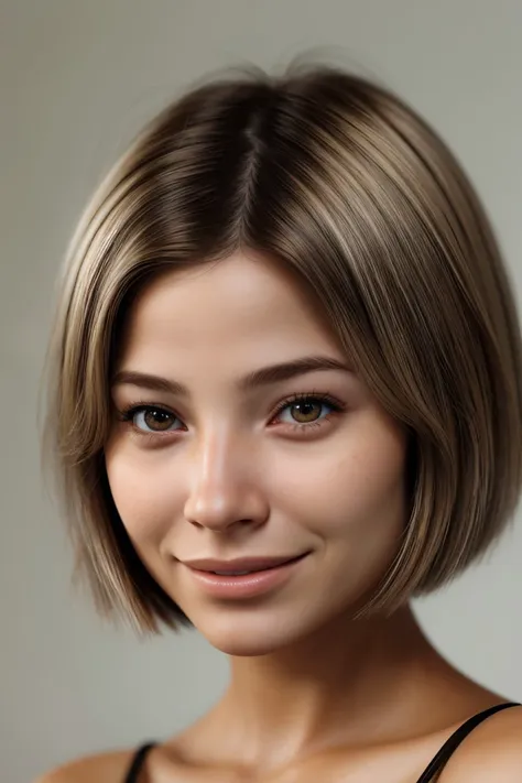 (realistic photorealistic rendering, detailed, realistic, high definition:1.2) <lora:FranceskaFournier_v1:.9> FranceskaFournier, focus on eyes, close up on face, grinning, chocolate color hair styled textured bob,