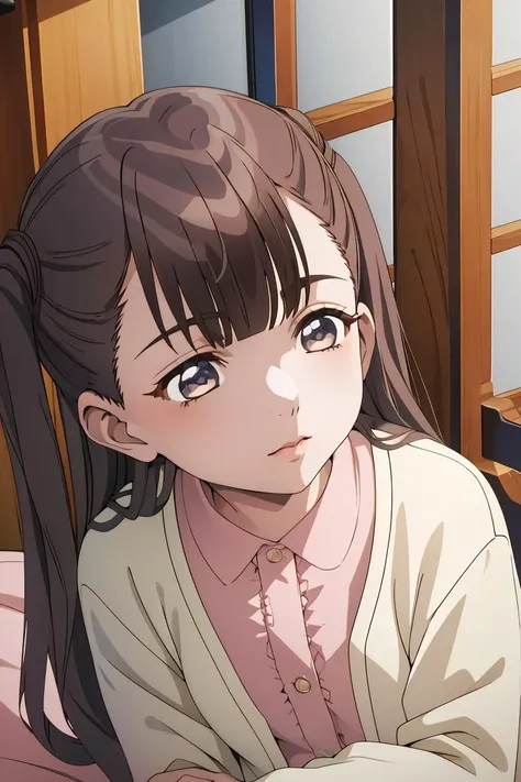 (masterpiece, best quality), 1girl, <lora:TokinoyaMio:1> tokinoyamio, twintails, pajamas