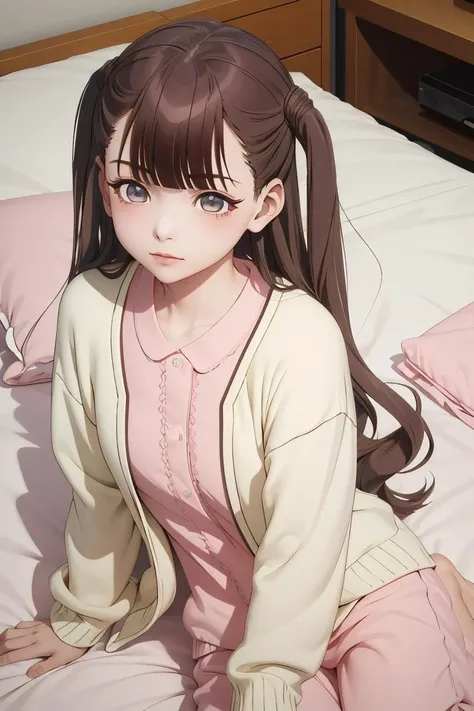 (masterpiece, best quality), 1girl, <lora:TokinoyaMio:1> tokinoyamio, twintails, pajamas