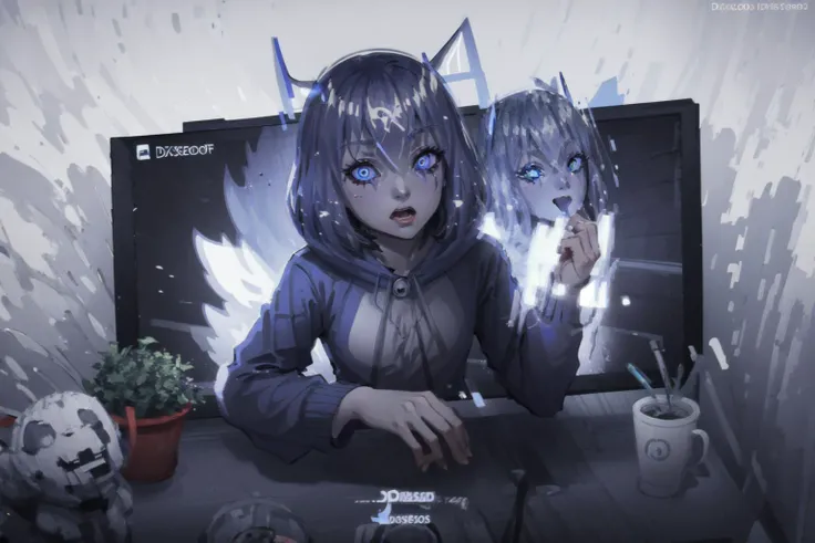 <lora:Discordchan:1> Discord-chan,(detailed face and eyes:1.3),1girl,<lyco:DemonicT:0.35>,DemonicT,sclera,horns,wings,colored sclera,demon wings,demon horns,slit pupils,Ultra-detail,(highres:1.1),best quality,(masterpiece:1.3),cinematic lighting, <lora:ThroughScreenV2:0.9> through screen, moniitor,(holding book:1.3),