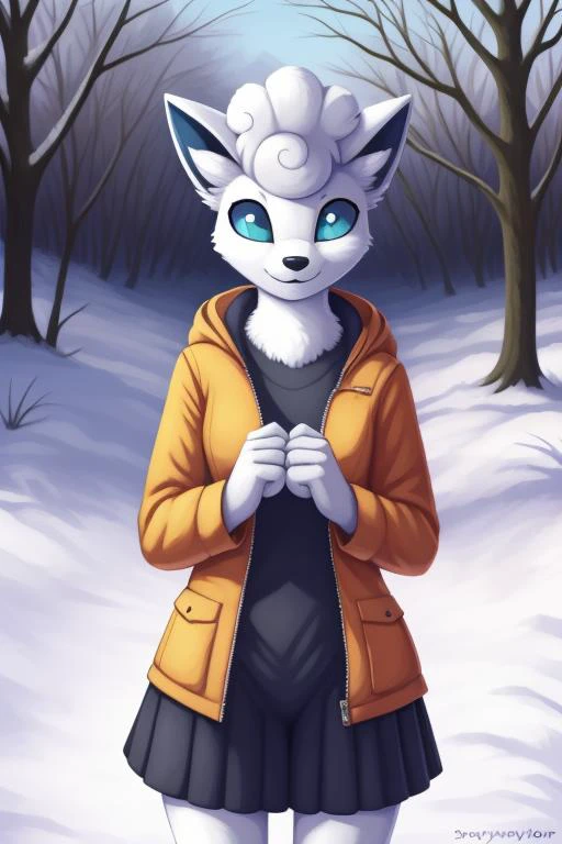 looking at viewer, standing, long winter jacket, parka,
<lora:AlolanVuipix_v1:0.75>, ALOLA_VULPIX, 1girl, winter forest, white body, smile, sfw
<lora:anOilPainting_style_v01:0.2>, an oil painting,
<lora:vintageStyle_v10:0.2>,
<lora:JayNaylorStyle-v2:0.15>, JayNaylor, Jay Naylor,, (high quality:1.2), masterpiece, detailed, highres, 4k, sharp focus