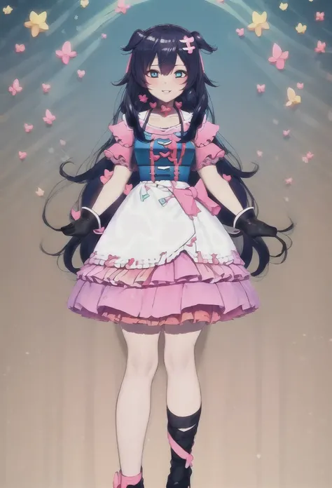 ,((simple background)), beach, 1girl, absurdres, black bow, black gloves, black legwear, blue eyes, blue hair, bow, collarbone, dress, drill hair, frilled dress, frills, gloves, , hair ornament, highres, league of legends, long hair, parted lips, puffy sleeves, pink pupils, smile, solo, white dress, x, x hair ornament <hypernet:gargantuaVtuber_vtuber:0.7> ((full body)),, (hyperrealistic:1.2), (extremely detailed CG unity 8k wallpaper), (ultra-detailed), masterpiece, best quality, 1girl,, looking at viewer,, myhands, (character-inugami-korone) <lora:VTuberLORA_vtuber01:1>