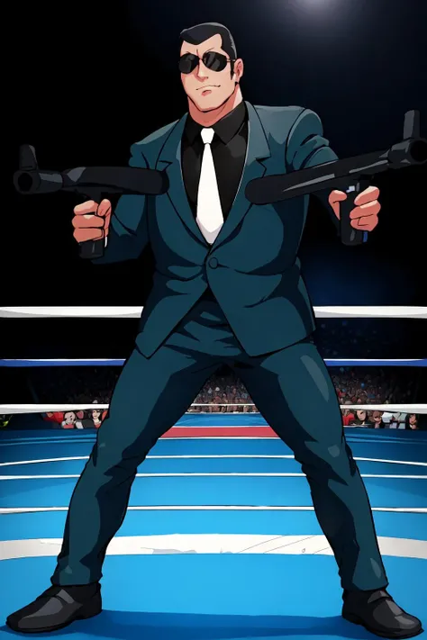 masterpiece, best quality, solo, male,looking at viewer,outdoor,wrestling ring,
<lora:akaiwaV1:1>akaiwa