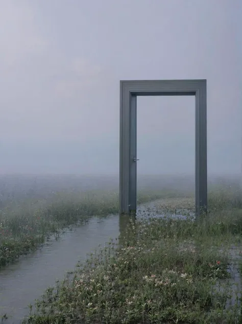 <lora:doors:0.8:qie3>, doors, behind the shadow,stone:1.6,out doors, misty, fantasy, scary,nature