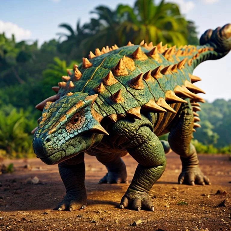 masterpiece, best quality, <lora:Ankylosaurus_Dinosaur:1>, Ankylosaurus_Dinosaur, Jurassic jungle,