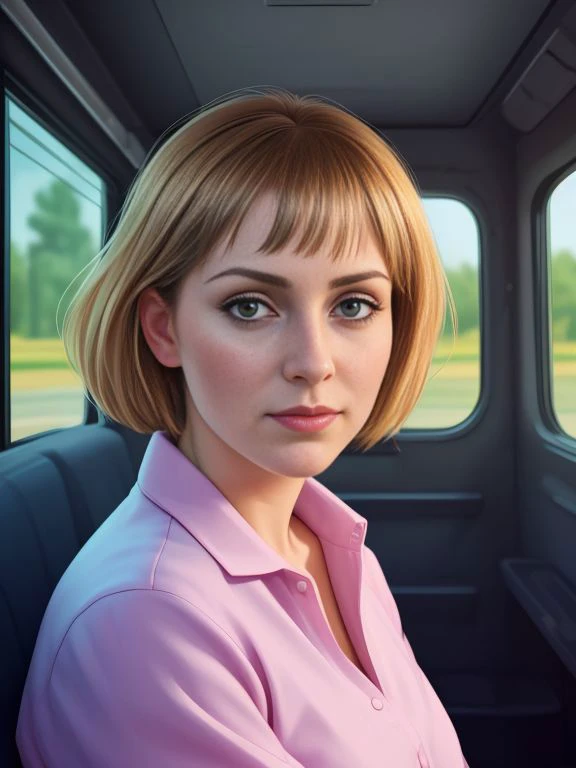 Kate_McFey, bus driver,
Extremely detailed (olga boyko style:1.2) Digital Art