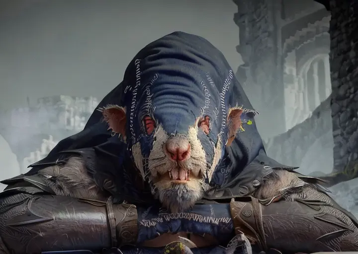 snikch, aggressive look, detailed facial features, castle ruins in the background, holding dagger ,raining ,wearing cloth, toned, full-length photo, helm, 70mm lens, symmetrical,posing, monster, athletic, sharp, textured skin, perfect body, detailed hand, 1boy, realistic, detailed, (perfect fingers:1.2), photographed by a Nikon Z7 II Camera,(high detailed skin:1.2),8k uhd, <lora:SnikchV2-000009:1>