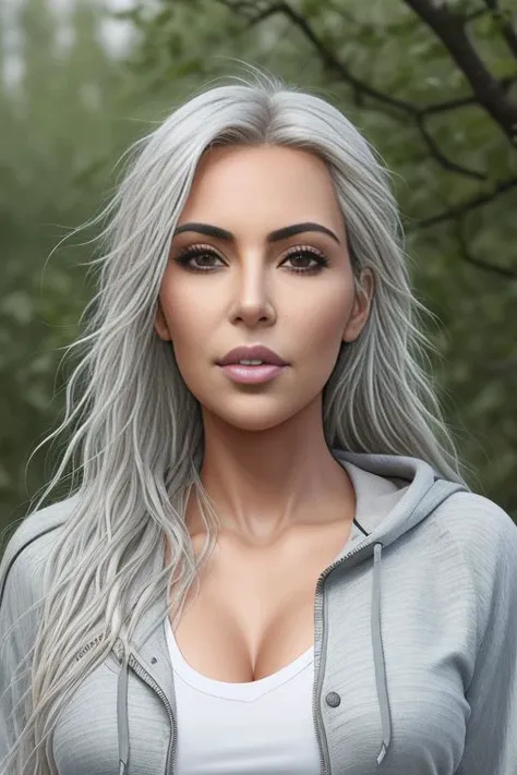 photo of (Koh_KimKardashian), a blonde woman in deciduous forest, stormy weather, (windblown hair:0.4), modelshoot style, (extremely detailed CG unity 8k wallpaper), photo of the most beautiful artwork in the world, trending on ArtStation, trending on CGSociety, Intricate, High Detail, Sharp focus, dramatic, photorealistic painting art by midjourney and greg rutkowski, (wearing sportswear), wearing hoodie, (looking at viewer), (detailed pupils), (ponytail), (closeup:0.4)