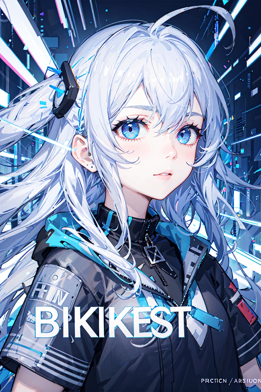 {{cute anime face}}, (best quality), (ultra-detailed) , (best illustration), (extremely delicate and beautiful},{album cover}, album, album description, {error}, {{glitch lump}on face},(glitch art:1.5), {Pixilation on face},Double exposure, {Chromatic Aberration}, Light leaks, Noise and grain, Color degradation, Glitch lettering,design,1 girl, art, abstract art, (flat_chest, short red hair, short wavy hair,floating black jacket, white school uniform, white beret,bowknot over white beret , floating black feathers:0.5), geometry, clear lines, squares, bright, limited palette