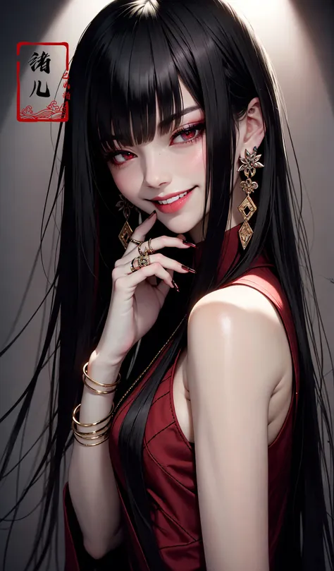 Yumeko Jabami
nail polish red nailsred eyesparted lipsteasing smile,
<lora:~Q?-Yumeko Jabami:0.8>