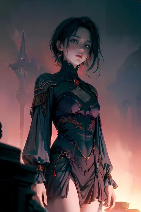 masterpiece,1girl, best quality, 90s dark fantasy movie still,(muted colors, dim colors, soothing tones:1.3),