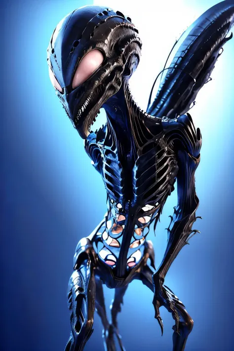 alien spaceship (Realisitc:1.5) Blue and pink woman monster, breasts, <lora:EdobMonsterFemale2_v1.0:0.8>