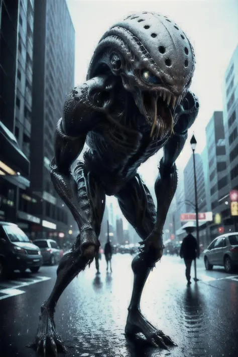 woman, solo, 1boy, eldritch_abomination, kaijuu, size_difference, antennae, <lora:EdobMonsterFemale2_v2.0:0.8>