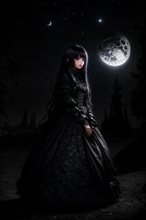 ((Masterpiece, best quality,night, (dark environment))), edgQuality,
GothGal, a woman with long hair and a dress posing for a picture next to a tree, woman wearing a GothGal outfit, dark, night,moon,stars
<lora:edgGothGal_MINI:1> <lora:DarkIncursioStyle:1>