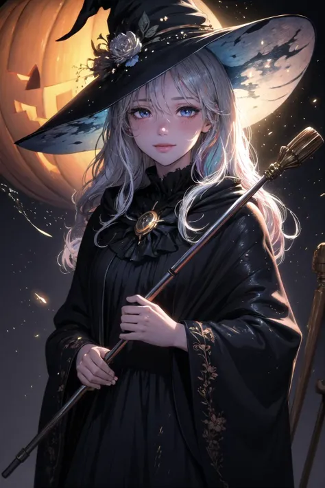 <lora:DarkIncursioStyle:1.0>, night, (dark environment),
(highly detailed:1.3), light smile,
an extremely delicate and beautiful, masterpiece, best quality, ultra-detailed, illustration, Gorgeous and rich graphics, watercolor, realistic, floating, disheveled hair, liquid hair, solo, a girl, beautiful detailed girl, witch hat, holding_magic_cane, colorful eyes, beautiful detailed eyes, platinum hair, multicolored hair, streaked hair, multicolored clothes, halloween, shining, sunlight, colorful bubble, colorful background, high saturation, surrounded by colorful splashes,
Ultra-detail, (highres:1.1), best quality, (masterpiece:1.3), cinematic lighting, <lora:add_detail:0.5>,