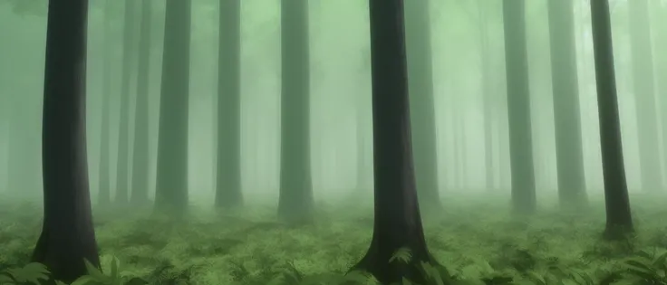 <lora:boo_v10:1>landscape, highly detailed, 4k, 8k, zoomed in, foliage, lush, giant massive forest, dark shadows, dim from tree shadows, black shadows, dark image, dark background, thick tree canopy, no light and pink and teal, with a small hut off to the side
