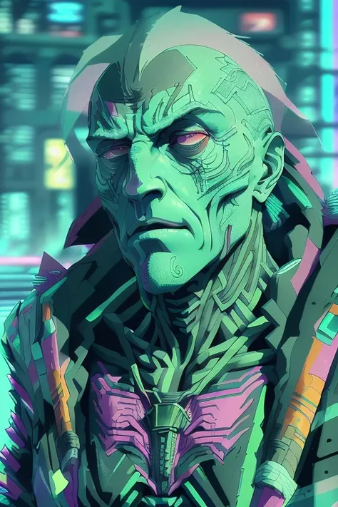 highly detailed portrait of an aggressive, angry raptor ,elegant, highly detailed, digital painting, artstation, smooth, sharp focus, illustration, outrun, vaporware, intricate venetian patterns, cyberpunk darksynth, by Karoly Grosz , Ben Templesmith , Bob Eggleton, dark shadows, glowing edges