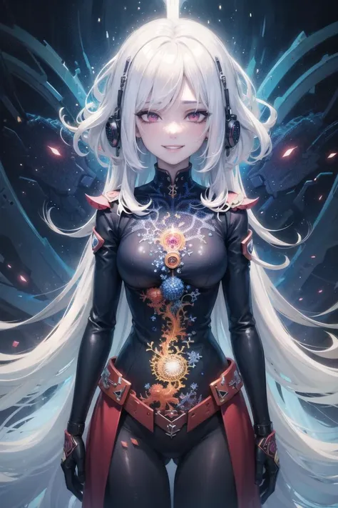 (masterpiece, best quality, beautiful and aesthetic:1.2), ultra high res, 8k, 4k,detailed,(fractal art:1.3),colorful, radiosity,automatic white balance,1mechanical girl, evil smile, corruption, empty eyes,